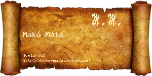 Makó Máté névjegykártya
